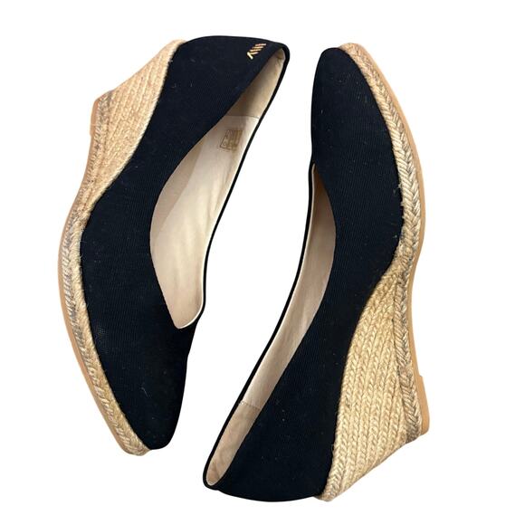 Viscata Black Marquesa Canvas Espadrille Wedge Heels 40/9 - Picture 5 of 7